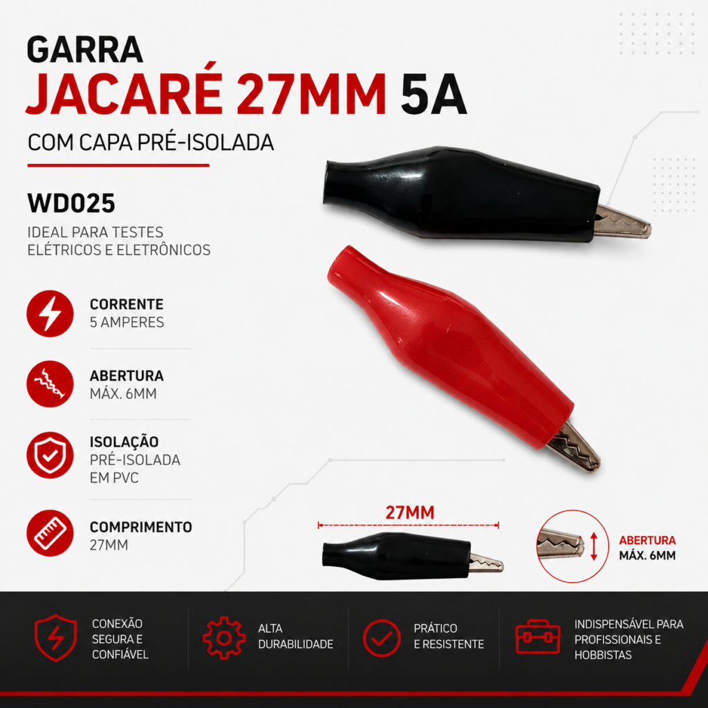 Seus Projetos Arduino e Robótica Falham nos Testes? Conheça a Garra Jacaré 27mm 5A chatgpt image 3 de jun. de 2026, 14 12 23